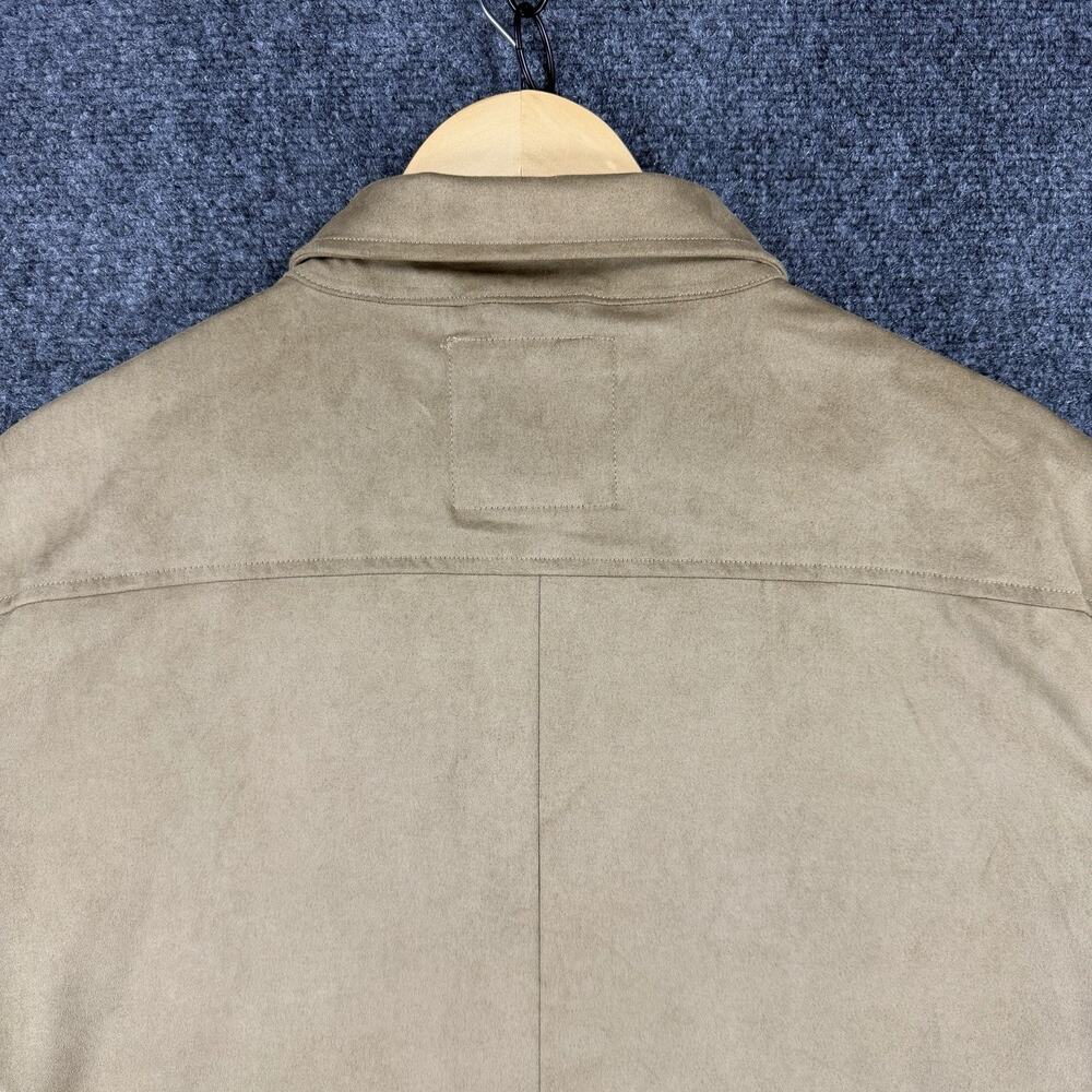 7 Diamonds Country Road Suede Shirt Jacket Mens Large Beige Long Sleeve Stretch - Picture 6 of 7